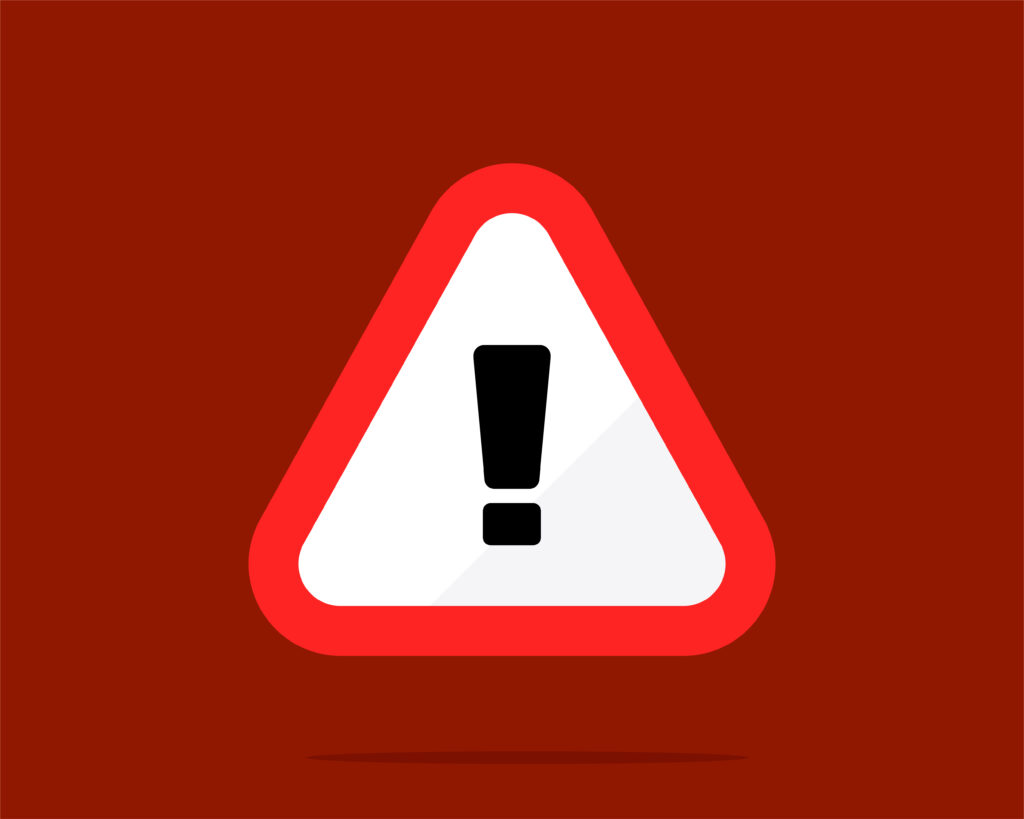 Red Triangle warning sign vector art illustration