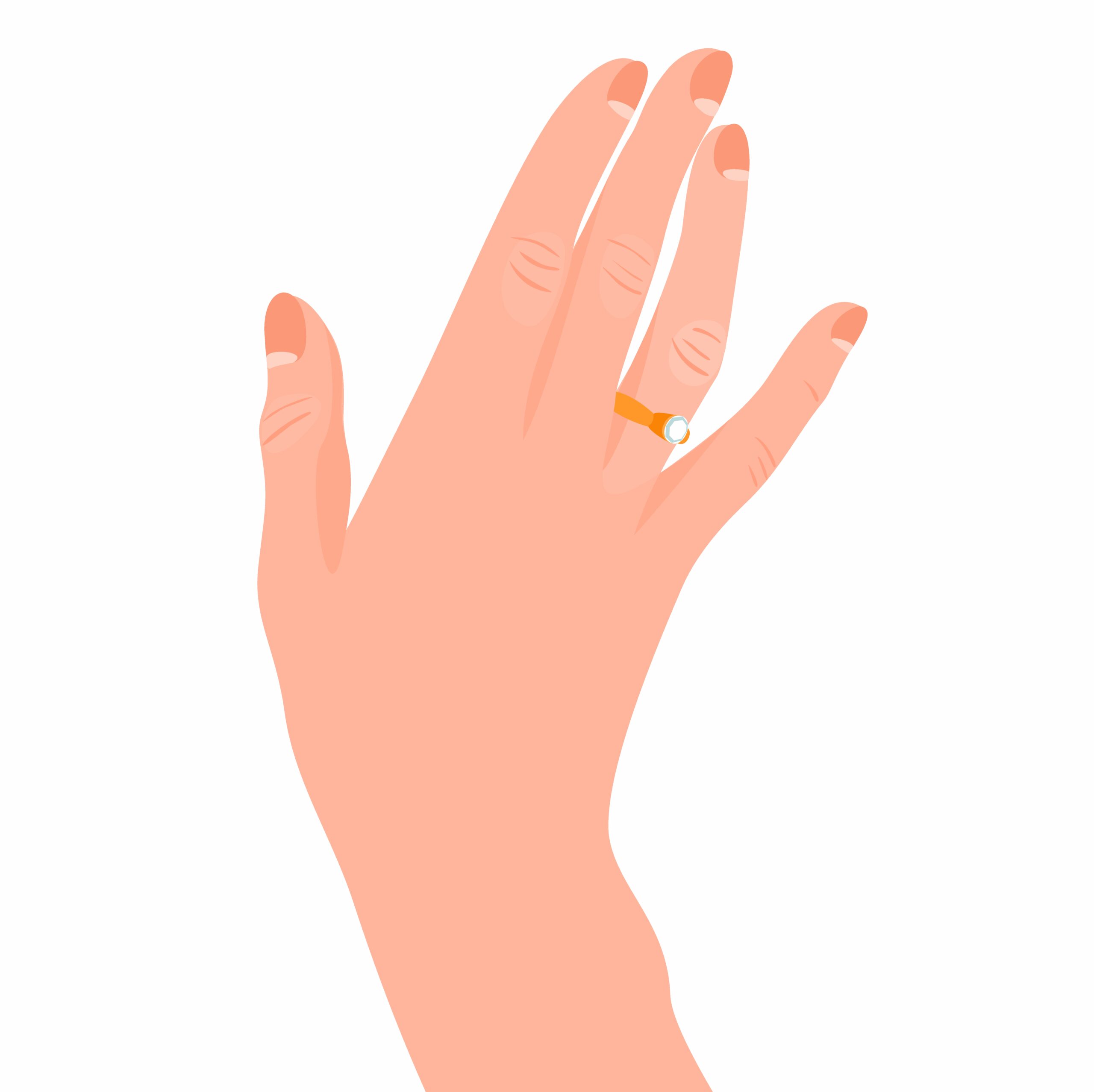 wedding ring hand scaled